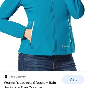 Free country women's teal rainjacket 1x